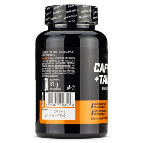 BioTech USA Caffeine + Taurine 60 Capsules